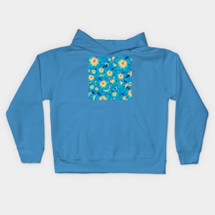 Light blue hibiscus Kids Hoodie